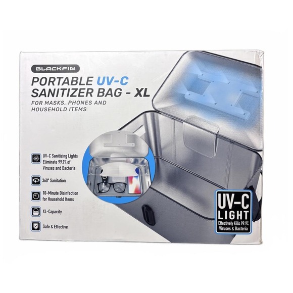 BLACKFIN Portable UV-C Sanitizer Bag XL for Masks, Phones, Household Items - Picture 1 of 5